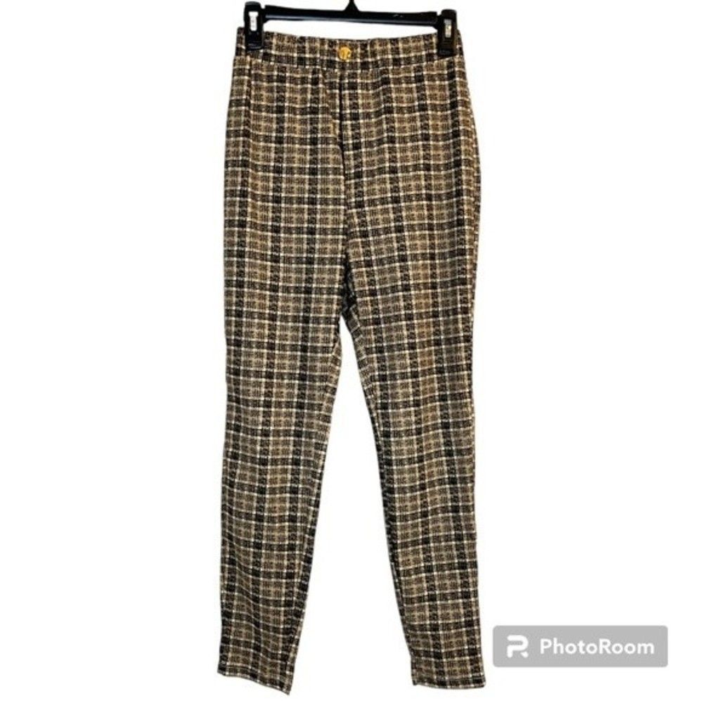 SHEIN Black and Tan Pull On Skinny Pants Size XS NWT